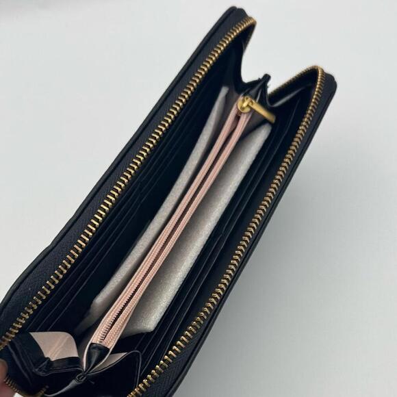 Style & Co Whip-Stitch Zip Wallet Women's Black Inner Compartments Zip Closure - Picture 12 of 13